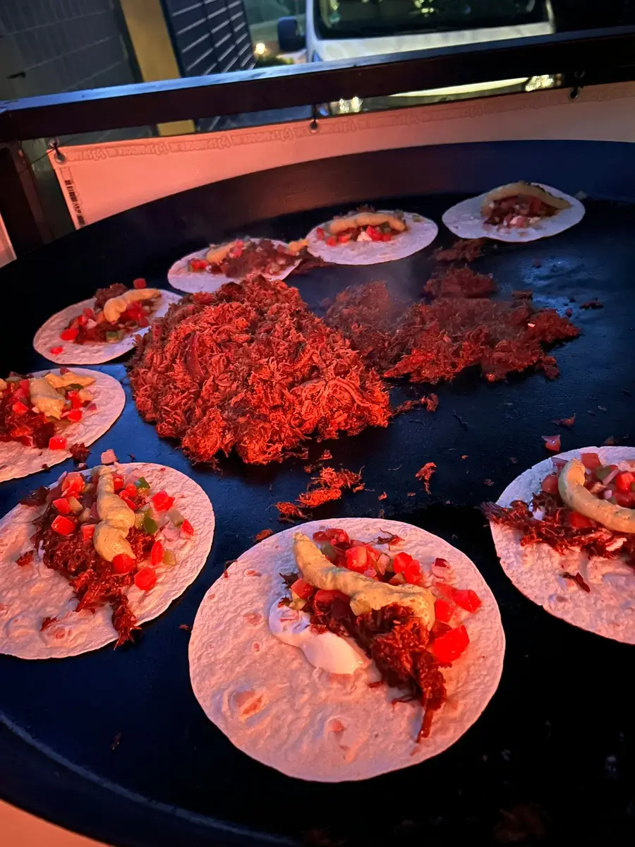 Taco's met pulled meat vers van de plancha
