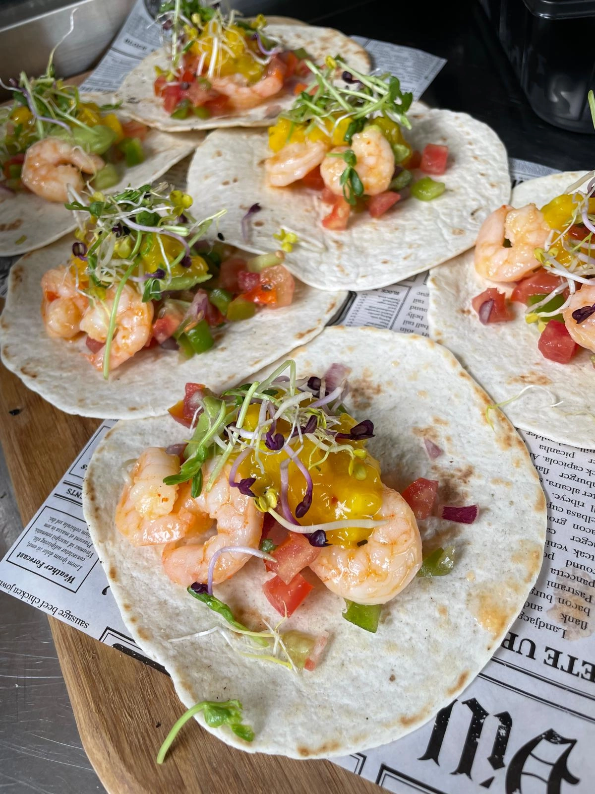 Frisse garnalentaco's met mango salsa